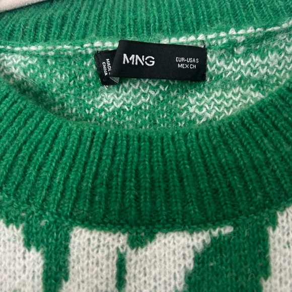 Mango zebra sweater in green and white stripe - Picture 4 of 6